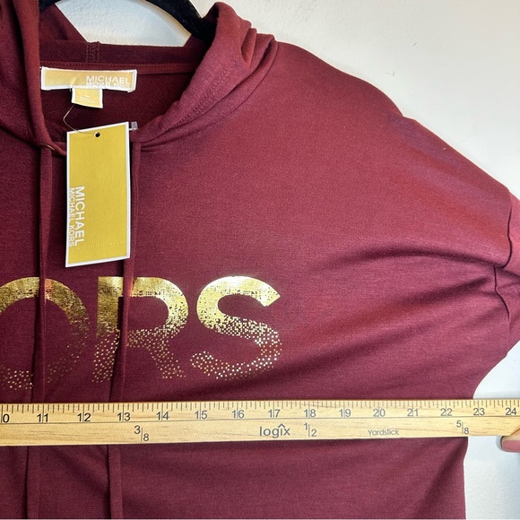 Michael Kors MK Women’s Cranberry Cropped Hoodie Size M MSRP $110 NEW - Picture 5 of 7